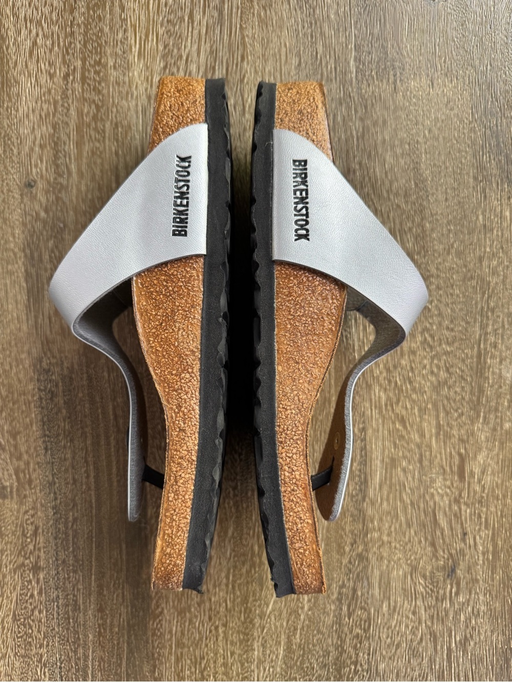 Birkenstock Gizeh Thong Sandals Silver Metallic EU 39 US 8-8.5 Comfort Slide - Picture 3 of 7